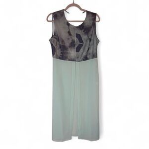 NWOT Arae Blue Tie-Dye Boho Indie Festival Travel Sleeveless Tunic Vest, Size M.